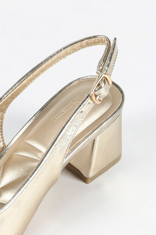 Aura slingback pump Gold - Dresses Boutique B.V.