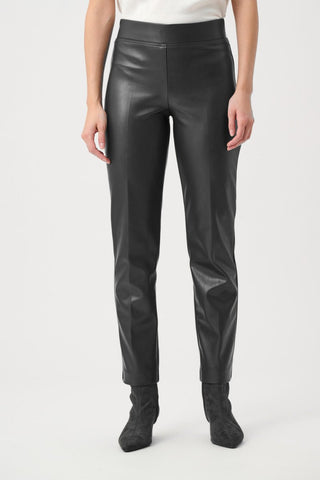Bonded Leatherette Straight Pull-On Pants - Dresses Boutique B.V.