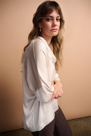 Boxy top with Cowl Collar Birch - Dresses Boutique B.V.