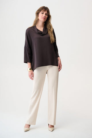 Boxy top with Cowl Collar Mocha - Dresses Boutique B.V.