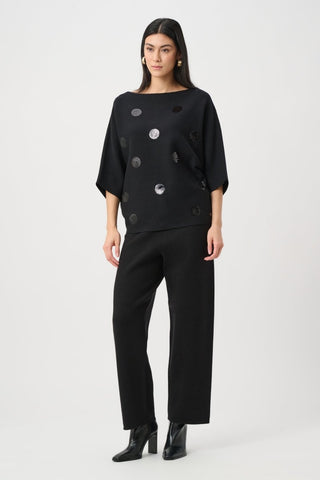 Brushed boxy embroidered sweater - Dresses Boutique B.V.