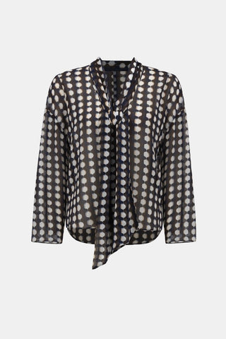 Chiffon Geometric - Print Tie - Neck Blouse - Dresses Boutique B.V.