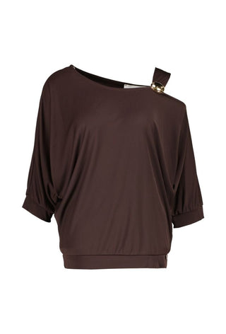 Courtrai top Choco - Dresses Boutique B.V.