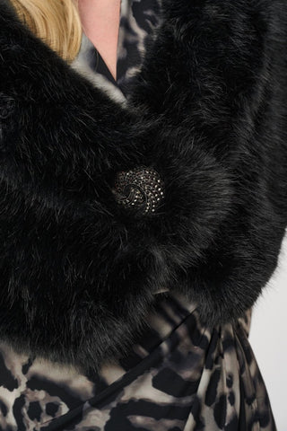 Faux Fur Shawl Collar Stole - Dresses Boutique B.V.