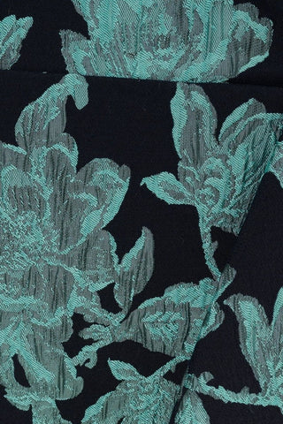 Floral Jacquard Shawl Collar Gown - Dresses Boutique B.V.