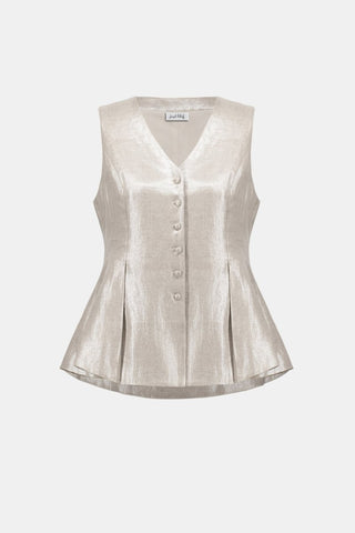 Foiled linen peplum vest - Dresses Boutique B.V.
