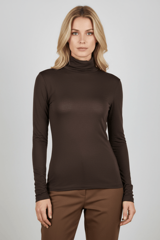 Glendale Coltrui LS top Choco - Dresses Boutique B.V.