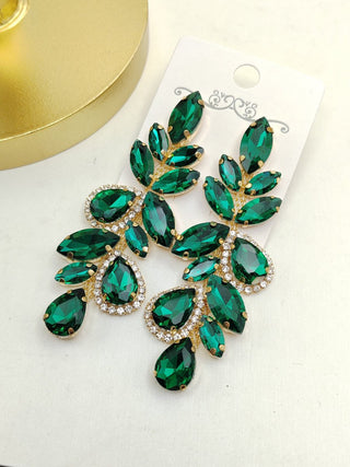 Granda strass earrings Green - Dresses Boutique B.V.