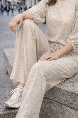 Ranu lurex pantalon Beige / Silver