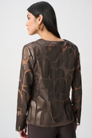 Leatherette And Mesh Embroidered Jacket - Dresses Boutique B.V.