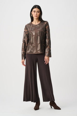 Leatherette And Mesh Embroidered Jacket - Dresses Boutique B.V.