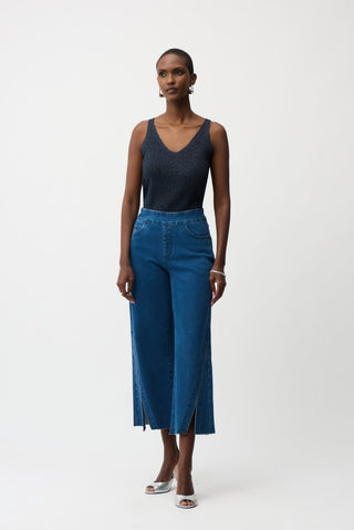 Metallic Knitted Camisole with Rhinestones Midnight blue - Dresses Boutique B.V.