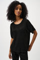 Metallic Knitted T-shirt with Rhinestones - Dresses Boutique B.V.