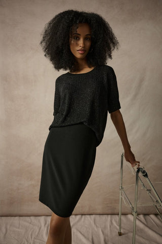 Metallic Knitted T-shirt with Rhinestones - Dresses Boutique B.V.