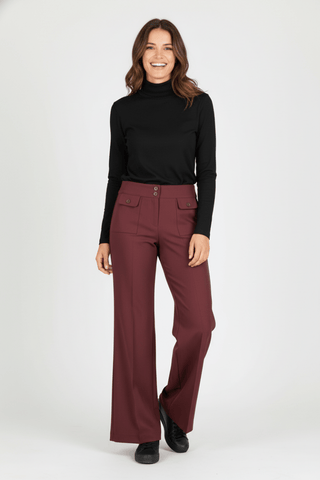 New Amsterdam pantalon Bordeaux - Dresses Boutique B.V.