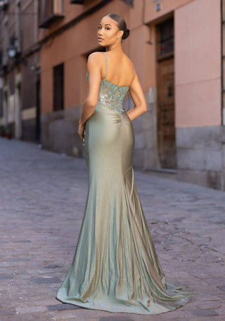 Omana dress Glitter Sage Green - Dresses Boutique B.V.