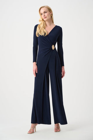 Rana Silky Knit Wide Leg Wrap Jumpsuit - Dresses Boutique B.V.
