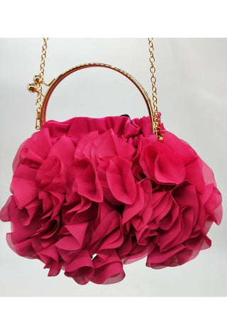 Rosette clutch Fuchsia - Dresses Boutique B.V.