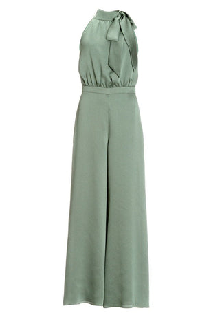 Satin tie - neck jumpsuit - Dresses Boutique B.V.