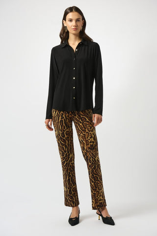 Silky Knit Button - Front Straight Blouse - Dresses Boutique B.V.