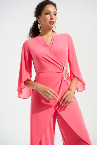 Silky Knit Culotte Jumpsuit Paradise Coral - Dresses Boutique B.V.