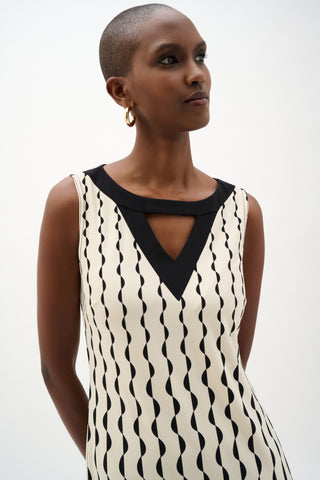 SilkyKnitGeometricPrintSheathDress_Beige_Black_5