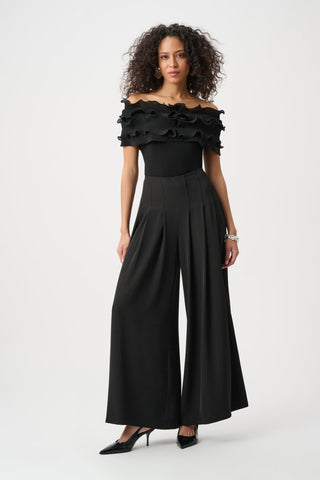 Silky Knit Off - Shoulder Top With Ruffles - Dresses Boutique B.V.