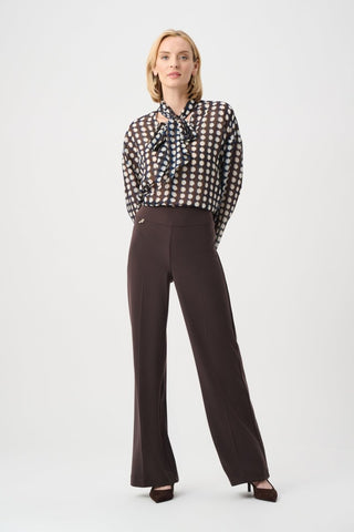 Silky Knit Wide - Leg Pull - On Pants W26 Mocha - Dresses Boutique B.V.