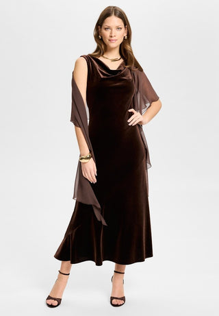 Stole chiffon Chocolate Brown - Dresses Boutique B.V.
