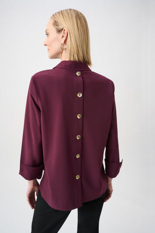 Stretch Poplin Shirt - Collar Boxy Top - Dresses Boutique B.V.