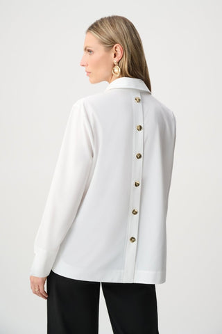 Stretch Poplin Shirt - Collar Boxy Top - Dresses Boutique B.V.