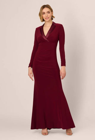 Tuxedo long dress Red Wine - Dresses Boutique B.V.