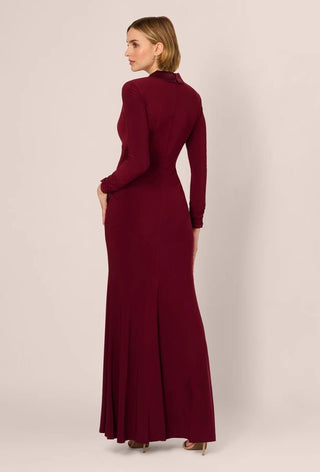 Tuxedo long dress Red Wine - Dresses Boutique B.V.
