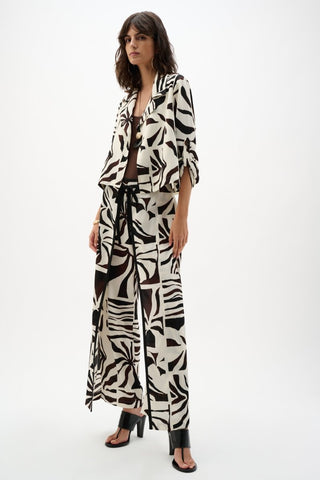 Woven Gauze Tropical Print Wide Leg Pants - Dresses Boutique B.V.