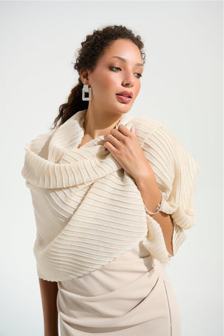 Woven Pleated Rectangular Scarf - Dresses Boutique B.V.