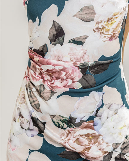 SWING - Cocktail jurk gedrapeerd met bloemenprint - Jurken -  - Dresses Boutique jurkenwinkel Sittard