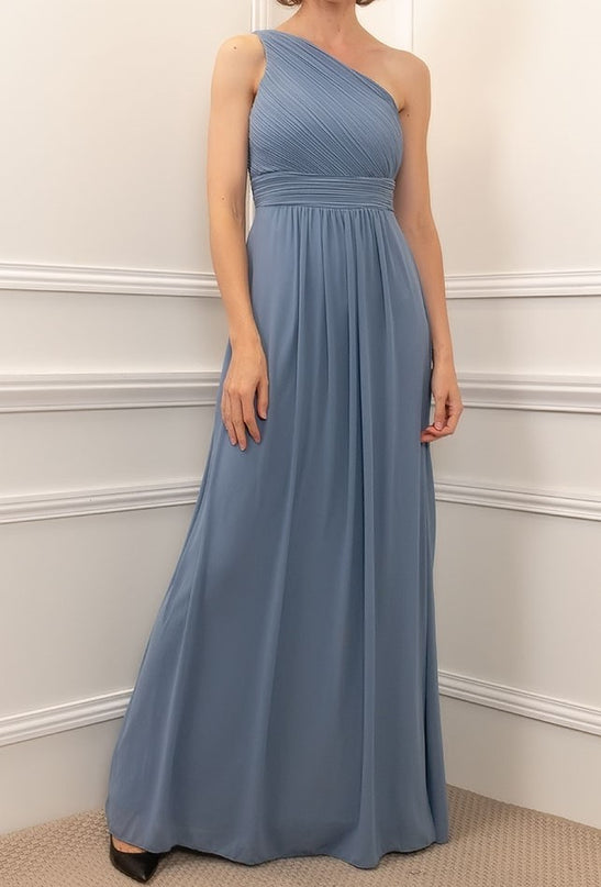 Dresses Boutique - Plisse evening maxi dress - Gala jurken - S / Denim - Dresses Boutique jurkenwinkel Sittard