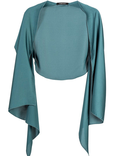 SWING - Satijn chiffon stola - Blazers & Boleros - S / Petrol - Dresses Boutique jurkenwinkel Sittard
