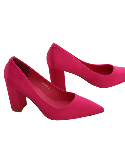 Suedine color block heel